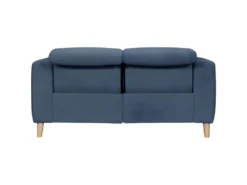 Canapé Relaxation 2 Places En Tissu Bleu Et Pieds Bois - POLO 9 Canapé Relaxation 2 Places En Tissu Bleu Et Pieds Bois - POLO -Canapé Soldes Boutique canape 10346667