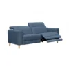 Canapé Relaxation Motorisé 2.5 Places En Tissu Bleu Pieds Bois - POLO