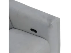 Canapé Relaxation 2 Places En Tissu Gris Et Pieds Bois - POLO -Canapé Soldes Boutique canape 10346687