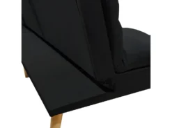 Banquette Convertible Angle Réversible Et Modulable Tissu Noir - KURT -Canapé Soldes Boutique canape 10567651