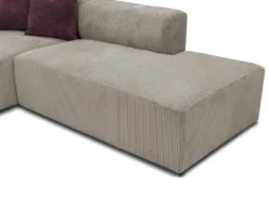 Canapé D'angle Gauche En Velours Côtelé Gris JANAO -Canapé Soldes Boutique canape 10675741