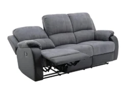 Canapé 3 Places Relax En Microfibre Et Simili Gris Et Noir BRODY 13 Canapé 3 Places Relax En Microfibre Et Simili Gris Et Noir BRODY -Canapé Soldes Boutique canape 10678267