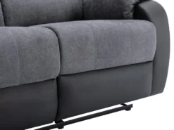 Canapé 3 Places Relax En Microfibre Et Simili Gris Et Noir BRODY 14 Canapé 3 Places Relax En Microfibre Et Simili Gris Et Noir BRODY -Canapé Soldes Boutique canape 10678269