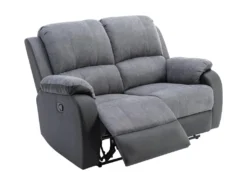 Canapé 2 Places Relax En Microfibre Et Simili Gris Et Noir BRODY 8 Canapé 2 Places Relax En Microfibre Et Simili Gris Et Noir BRODY -Canapé Soldes Boutique canape 10678279