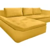 Canapé Convertible Angle Gauche En Tissu Côtelé Jaune - WINNIE