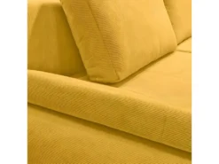 Canapé Convertible Angle Gauche En Tissu Côtelé Jaune - WINNIE -Canapé Soldes Boutique canape 10685863