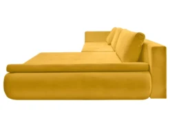 Canapé Convertible Angle Droit En Tissu Côtelé Jaune - WINNIE 7 Canapé Convertible Angle Droit En Tissu Côtelé Jaune - WINNIE -Canapé Soldes Boutique canape 10685993