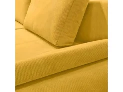 Canapé Convertible Angle Droit En Tissu Côtelé Jaune - WINNIE 8 Canapé Convertible Angle Droit En Tissu Côtelé Jaune - WINNIE -Canapé Soldes Boutique canape 10685995