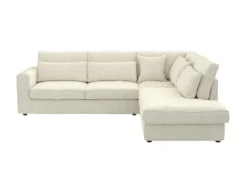 Grand Canapé D'angle Droit En Velours Côtelé Gris MONDOVI -Canapé Soldes Boutique canape 10686081 2