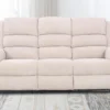 Canapé 3 Places Relax électrique En Tissu Beige Avec Tablette NEVERS