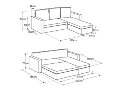 Canapé D'angle Convertible Simili CLARK 3 Places Taupe - HAPPY GARDEN -Canapé Soldes Boutique canape 10779139