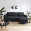 Canapé D'angle Convertible WADE 3 Places Gris Anthracite - HAPPY GARDEN