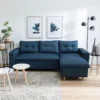 Canapé D'angle Convertible WADE 3 Places Bleu - HAPPY GARDEN