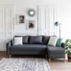 Canapé D'angle Convertible ANTONI 3 Places Gris - HAPPY GARDEN