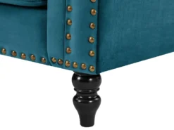 Canapé D'angle Réversible En Velours Bleu Canard TURNER -Canapé Soldes Boutique canape 10838683