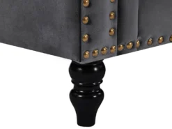 Canapé D'angle Réversible En Velours Anthracite TURNER -Canapé Soldes Boutique canape 10838769