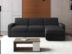 Canapé D'angle Convertible Express Et Réversible FLAVIEN En Tissu - Gris Clair -Canapé Soldes Boutique canape 10878515