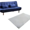 Ensemble Canapé Convertible Clic-clac Bleu MISHAN Et Tapis Gris BUNNY