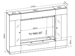 Ensemble Canapé D'angle Panoramique Convertible Et Réversible Noir Et Anthracite AZELMA Et Mur TV Blanc BLAKE -Canapé Soldes Boutique canape 10886013