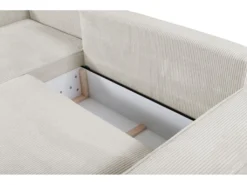 Ensemble Canapé D'angle Gauche Convertible Beige AMELIA Et Table Basse Dorée CHARLOTTE -Canapé Soldes Boutique canape 10888161