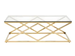 Ensemble Canapé D'angle Droit Convertible Beige AMELIA Et Table Basse Dorée CHARLOTTE -Canapé Soldes Boutique canape 10888187