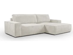 Ensemble Canapé D'angle Droit Convertible Beige AMELIA Et Table Basse Dorée CHARLOTTE -Canapé Soldes Boutique canape 10888193