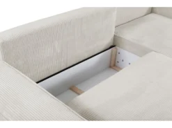 Ensemble Canapé D'angle Droit Convertible Beige AMELIA Et Table Basse Dorée CHARLOTTE -Canapé Soldes Boutique canape 10888197