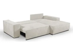 Ensemble Canapé D'angle Droit Convertible Beige AMELIA Et Table Basse Dorée CHARLOTTE -Canapé Soldes Boutique canape 10888201