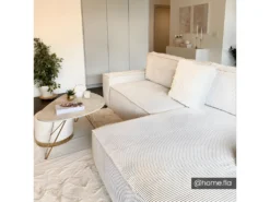 Ensemble Canapé D'angle Droit Convertible Beige AMELIA Et Table Basse Dorée CHARLOTTE -Canapé Soldes Boutique canape 10888205