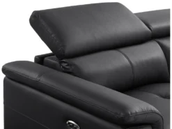 Canapé 3 Places Relax électrique En Cuir De Vachette Noir BREYT II -Canapé Soldes Boutique canape 10905291