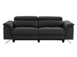 Canapé 3 Places Relax électrique En Cuir De Vachette Noir BREYT II -Canapé Soldes Boutique canape 10905581