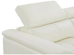 Canapé 3 Places Relax électrique En Cuir De Vachette Blanc BREYT II -Canapé Soldes Boutique canape 10906103