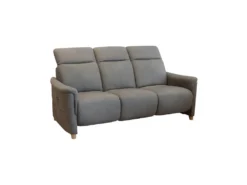 Canapé Relax électrique 3 Places Gris Taupe - ALBERTINE