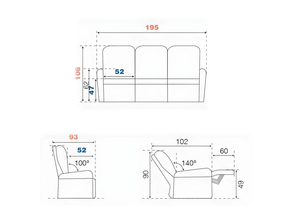 Canapé 3 Places Tissu Gris - AUSTRALIO 3 Canapé 3 Places Tissu Gris - AUSTRALIO – Image 3