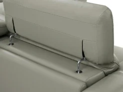 Canapé 3 Places Relax électrique En Cuir De Vachette Gris Clair AZIDEE II -Canapé Soldes Boutique canape 11160925