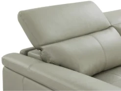 Canapé 3 Places Relax électrique En Cuir De Vachette Gris Clair AZIDEE II -Canapé Soldes Boutique canape 11160959