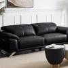 Canapé 3 Places Relax électrique En Cuir De Vachette Noir AZIDEE II