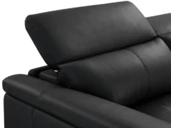 Canapé 3 Places Relax électrique En Cuir De Vachette Noir AZIDEE II -Canapé Soldes Boutique canape 11161451