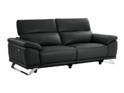 Canapé 3 Places Relax électrique En Cuir De Vachette Noir AZIDEE II -Canapé Soldes Boutique canape 11161465