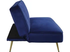 Canapé Clic Clac En Velours "James" - 180 X 83 X 75 Cm - 3 Places - Bleu Foncé -Canapé Soldes Boutique canape 11176227