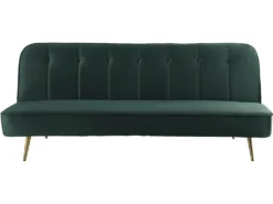 Canapé Clic Clac Velours "James" - 180 X 83 X 75 Cm - 3 Places - Vert Foncé.
