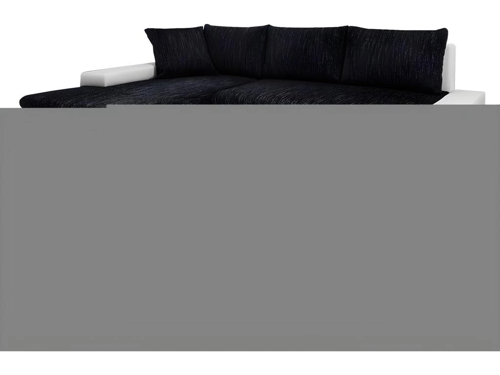 Canapé D'angle Convertible Gauche 4 Places Avec Coffre Joakim Noir Et Blanc 1 Canapé D'angle Convertible Gauche 4 Places Avec Coffre Joakim Noir Et Blanc