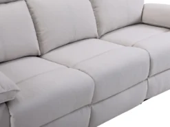 Canapé 3 Places Relax En Tissu Beige LANA -Canapé Soldes Boutique canape 11344993