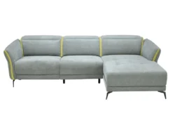 Canapé D'angle Droit Relax électrique En Tissu Gris Et Jaune GERALDINE -Canapé Soldes Boutique canape 11575667