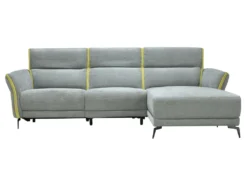 Canapé D'angle Droit Relax électrique En Tissu Gris Et Jaune GERALDINE -Canapé Soldes Boutique canape 11575671