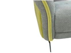 Canapé D'angle Droit Relax électrique En Tissu Gris Et Jaune GERALDINE -Canapé Soldes Boutique canape 11575687