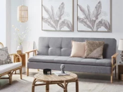 Canapé-lit En Tissu Gris Clair TJORN