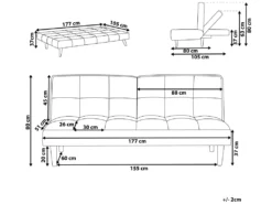 Canapé Convertible 3 Places En Tissu Bleu SILJAN -Canapé Soldes Boutique canape 11753819