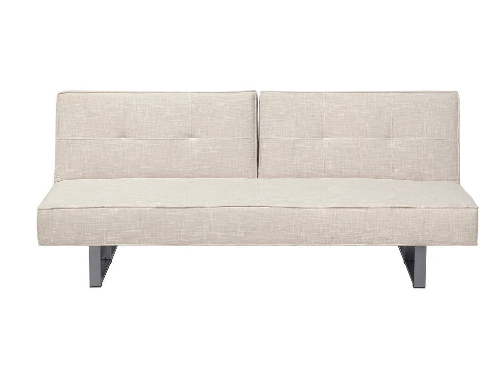 Canapé Convertible 3 Places En Tissu Beige Clair DUBLIN 2 Canapé Convertible 3 Places En Tissu Beige Clair DUBLIN – Image 2