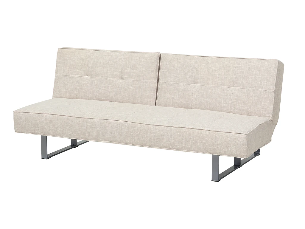 Canapé Convertible 3 Places En Tissu Beige Clair DUBLIN 4 Canapé Convertible 3 Places En Tissu Beige Clair DUBLIN – Image 4